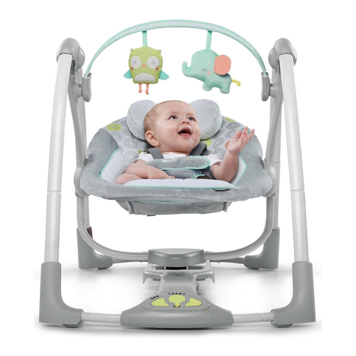 Ingenuity Gungstol Ingenuity Compact Swing - Hugs & Hoots Vit Grå