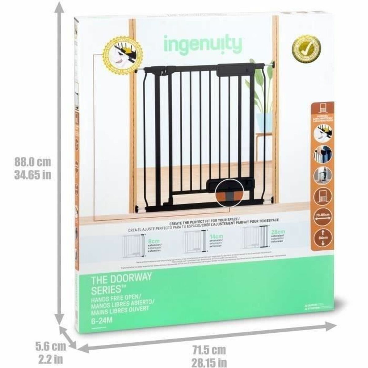 Ingenuity Säkerhetsbarriär Ingenuity Svart 73-80 Cm