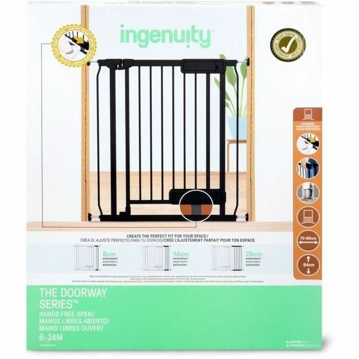 Ingenuity Säkerhetsbarriär Ingenuity Svart 73-80 Cm