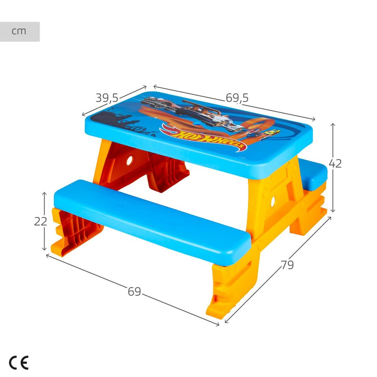 Hot Wheels Barnbord Och Korg Hot Wheels Blå Orange Plast 69 X 42 X 79 Cm