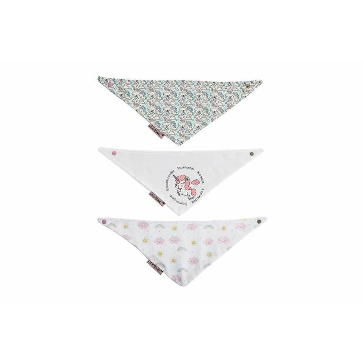 Bigbuy Kids Haklappsset Unicorn 42 X 16 Cm 3 Delar