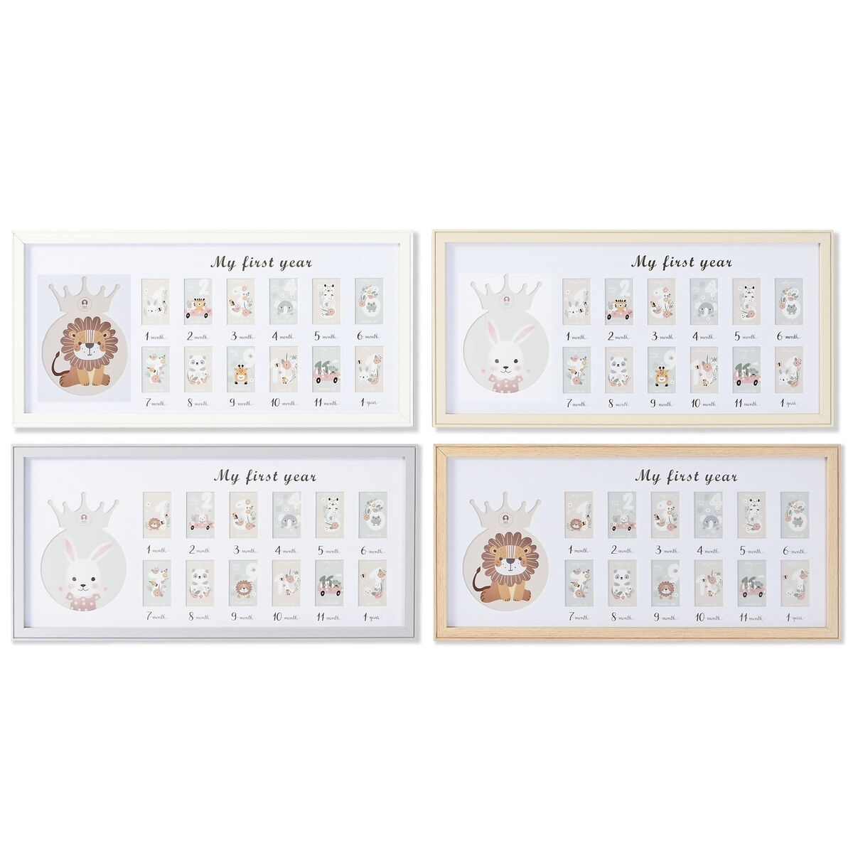 Home Esprit Fotoram Home Esprit Glas Trä Mdf 56,5 X 2 X 27,5 Cm (4 Antal)
