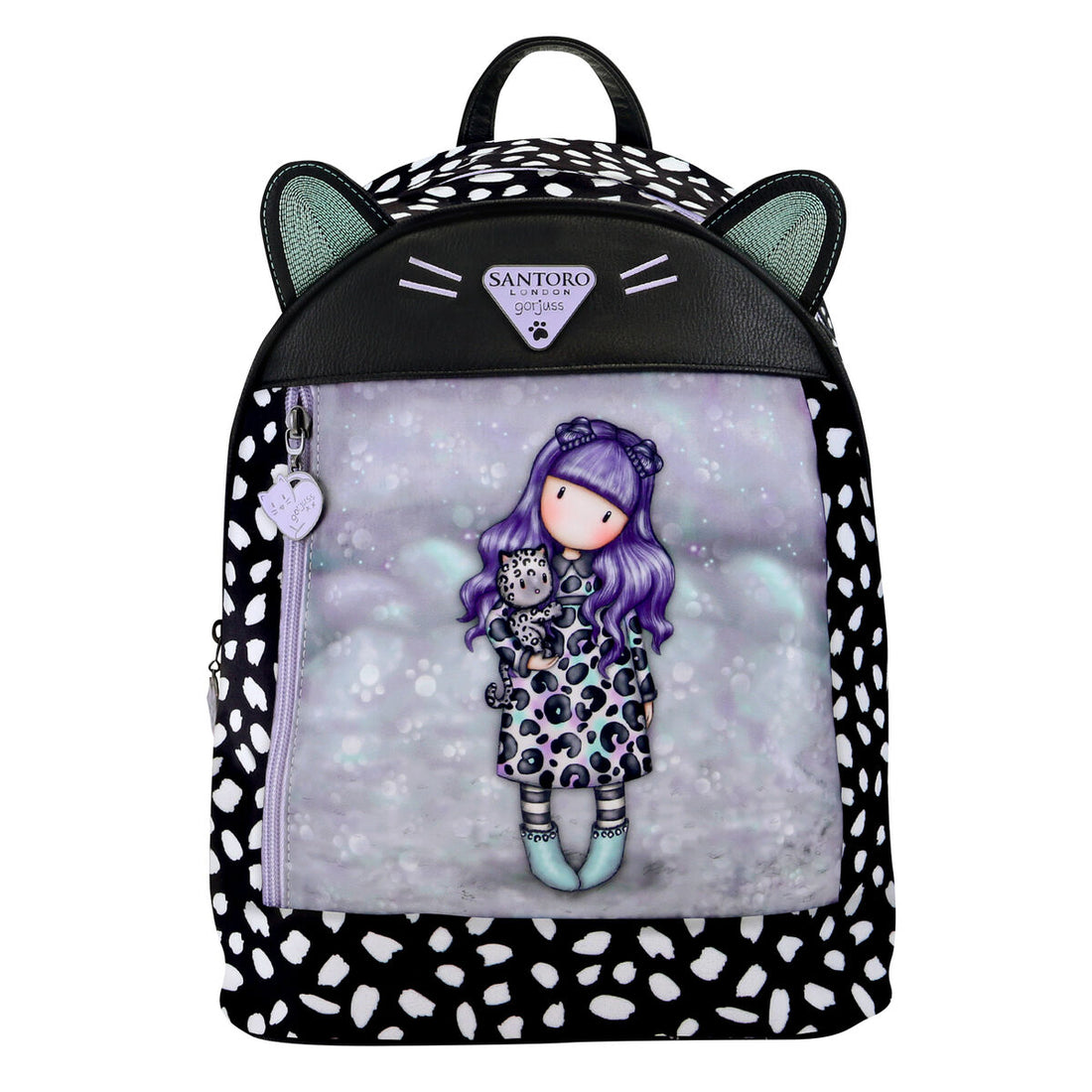 Gorjuss Ryggsäck Casual Gorjuss Smitten Kitten Svart Vit (25,5 X 31 X 10 Cm)