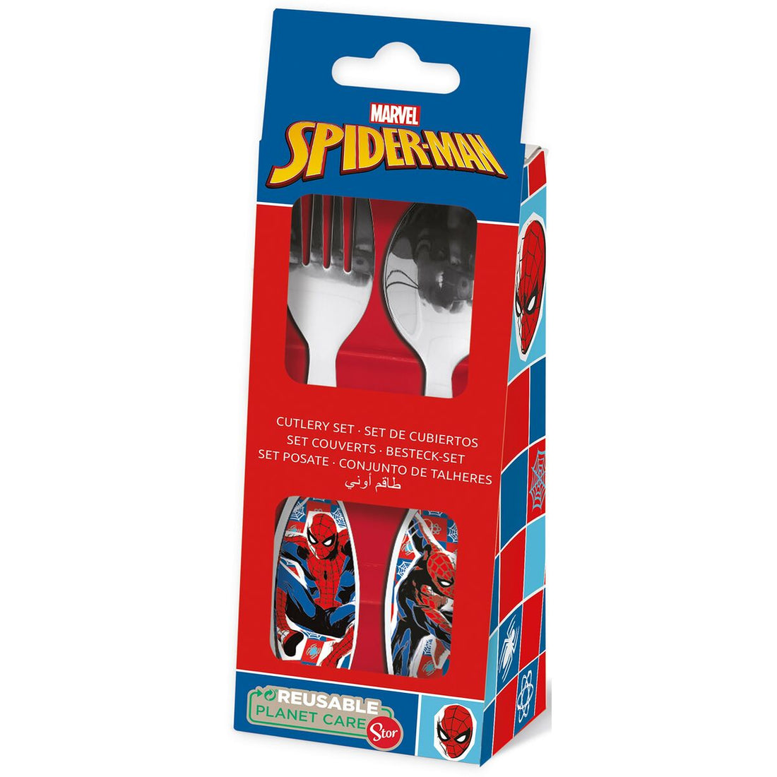 Spider-Man Bestick-Set Spider-Man Cz11342 Rostfritt Stål Multicolour 2 Delar