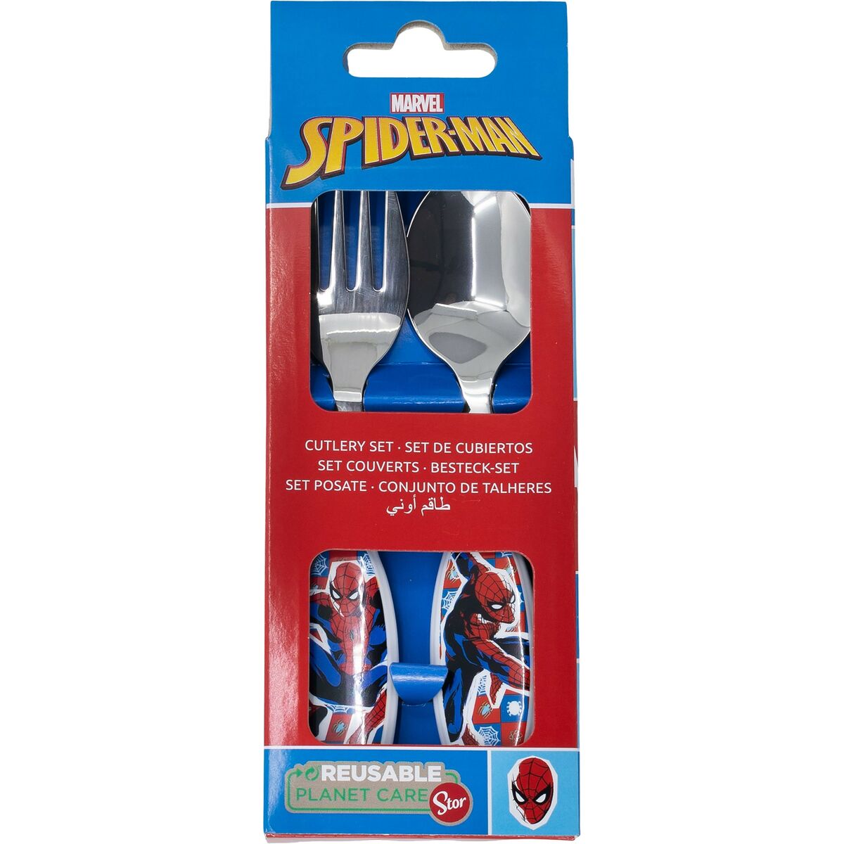 Spider-Man Bestick-Set Spider-Man Cz11342 Rostfritt Stål Multicolour 2 Delar