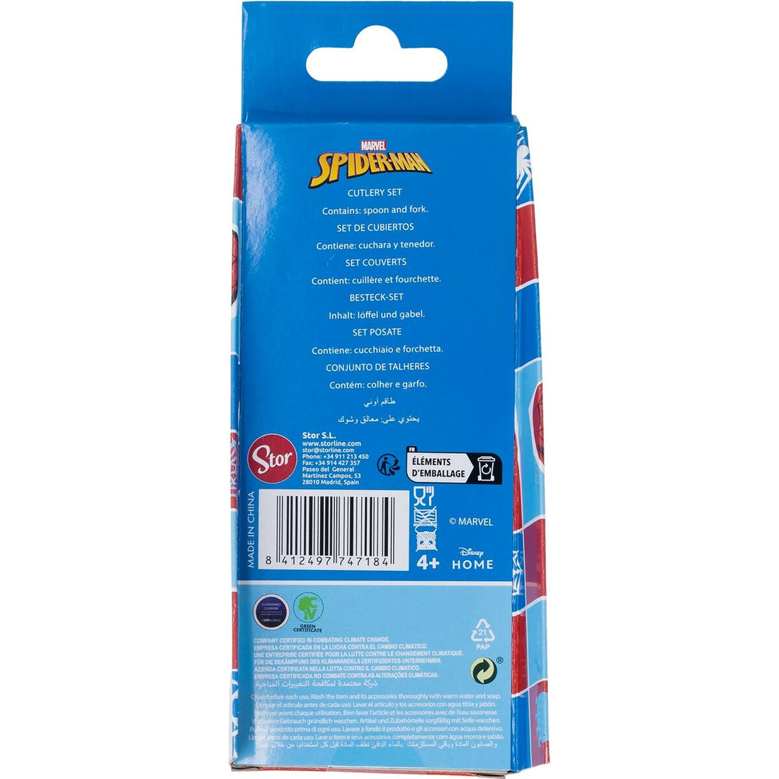 Spider-Man Bestick-Set Spider-Man Cz11342 Rostfritt Stål Multicolour 2 Delar