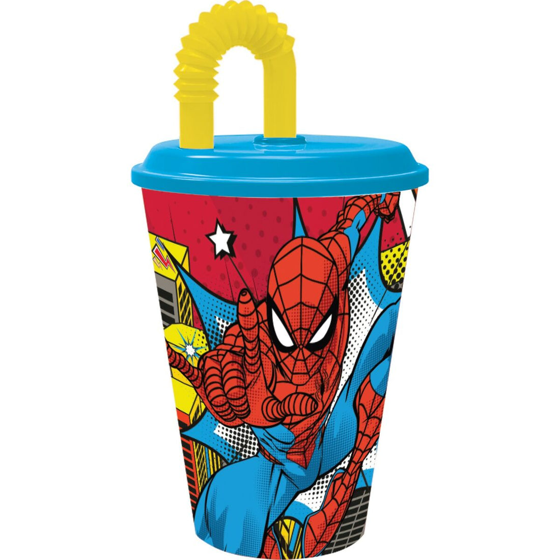 Spider-Man Muggen Med Sugrör Spider-Man Cz11366 430 Ml