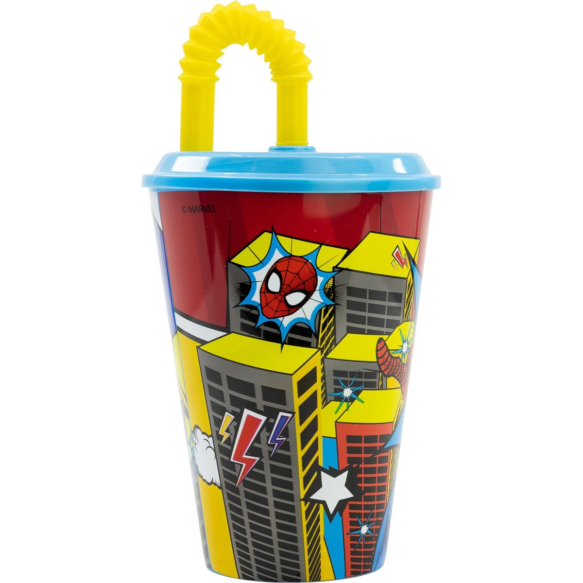 Spider-Man Muggen Med Sugrör Spider-Man Cz11366 430 Ml