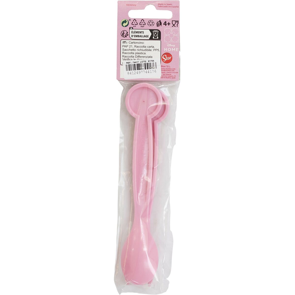 Minnie Mouse Bestick-Set Minnie Mouse Cz11401 Rosa Plast 2 Delar