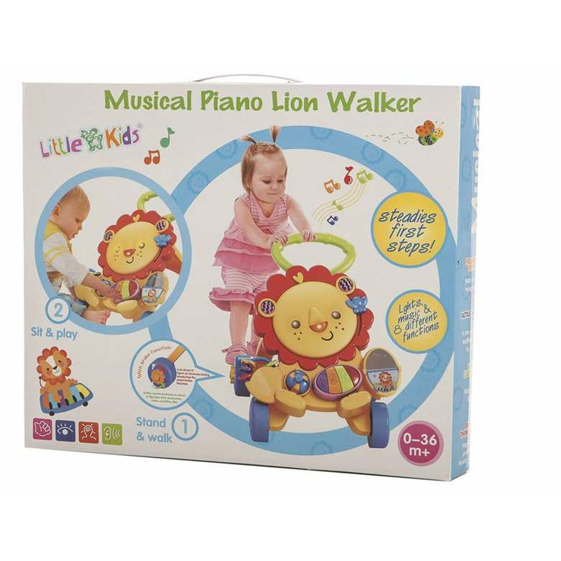 Bigbuy Fun Gångram Med Hjul Activity Lejonet Musik Ljus