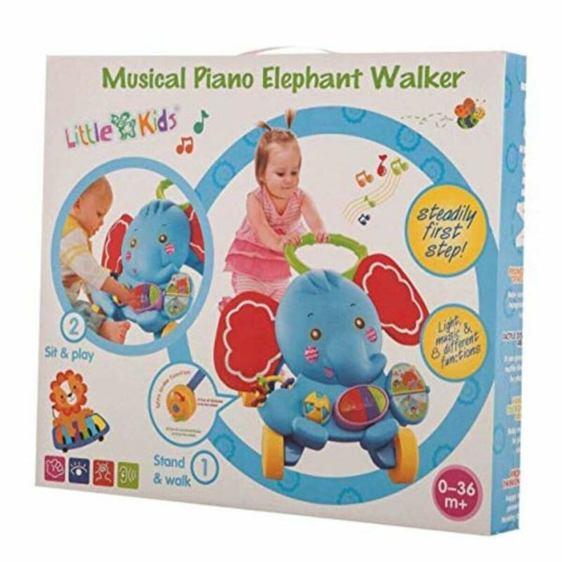 Bigbuy Fun Gångram Med Hjul Activity Elefant Musik Ljus