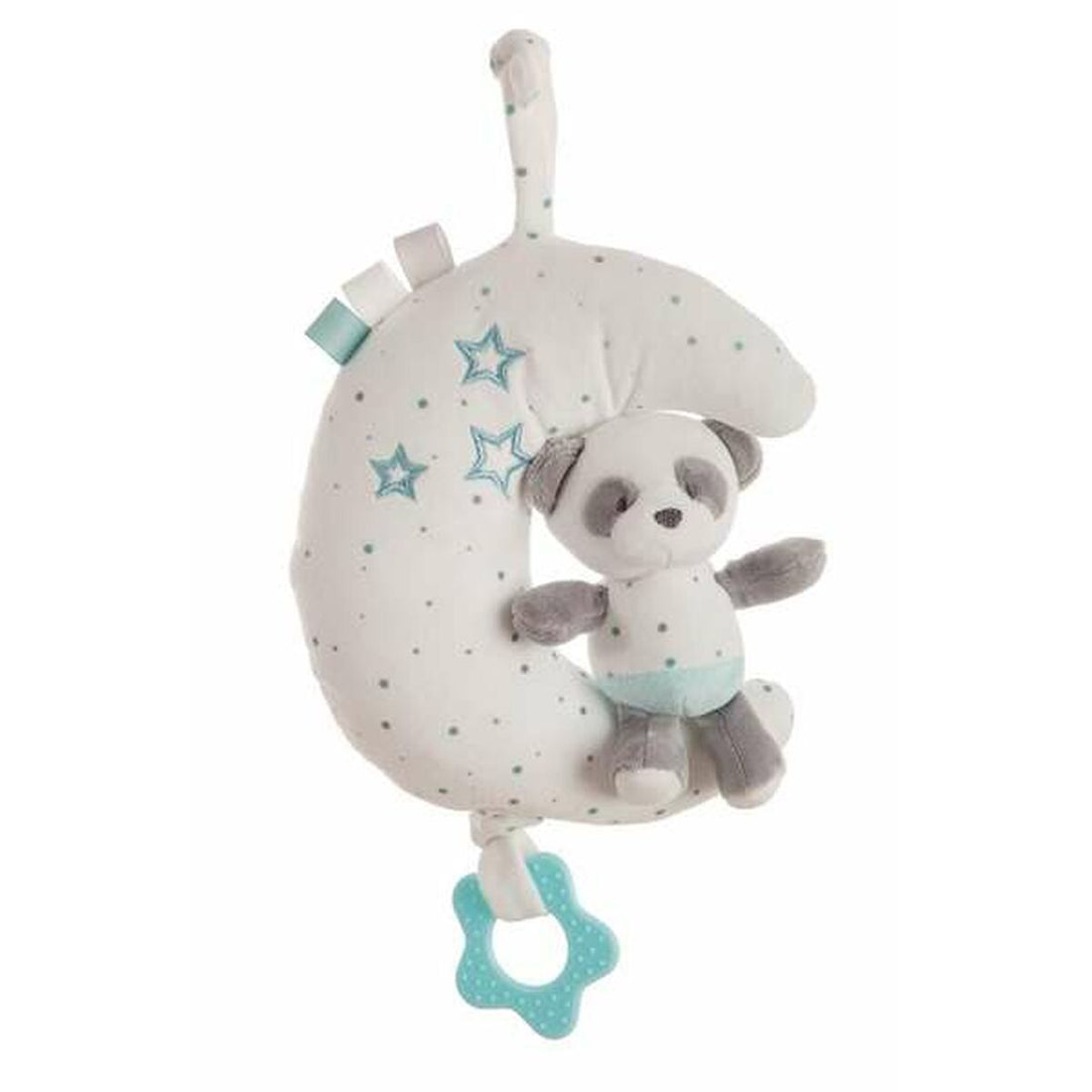 Bigbuy Fun Skallra Med Musik Baby Panda Blå 25 Cm Måne