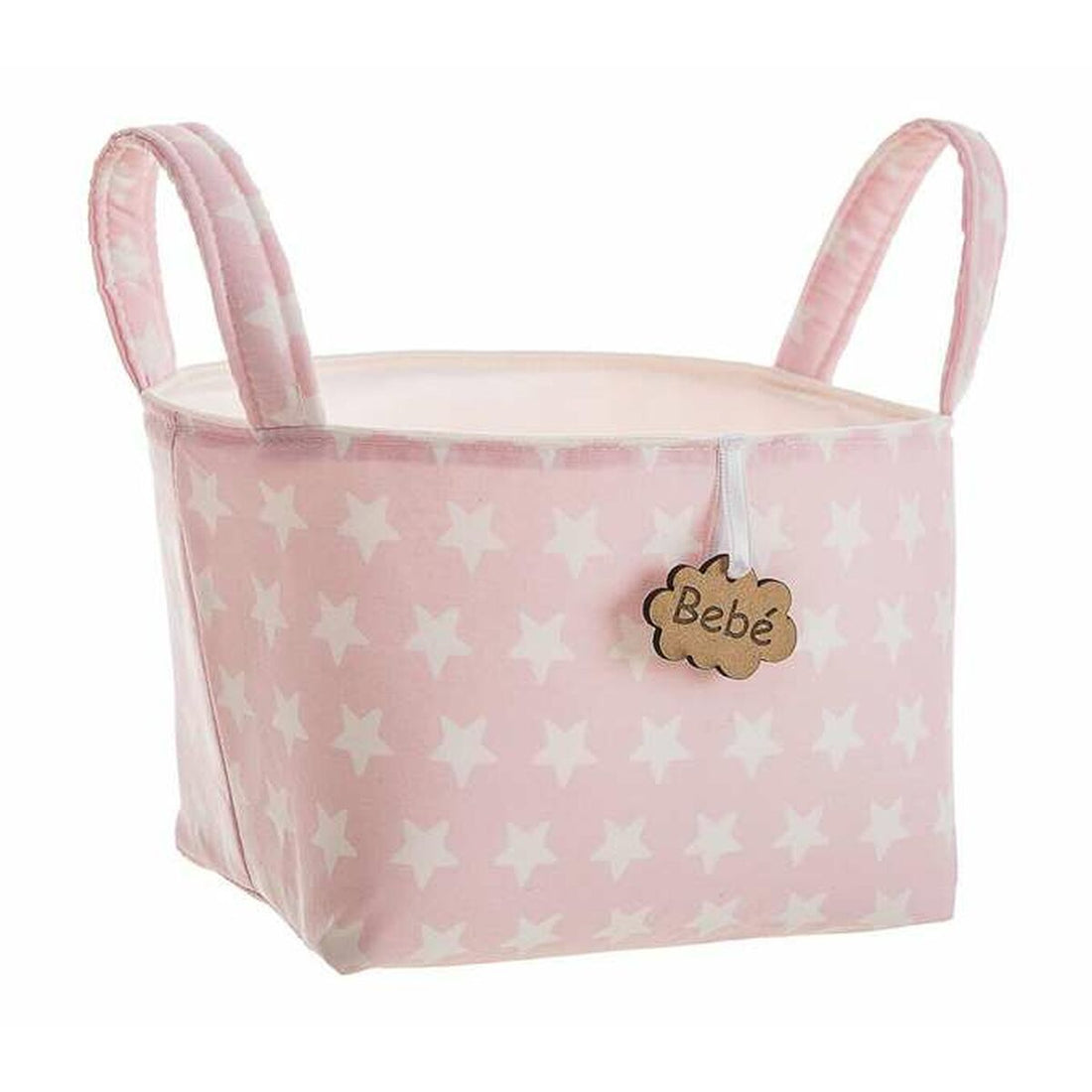 Bigbuy Kids Korg Rosa Stjärnor Med Handtag 17 X 13,5 X 20 Cm