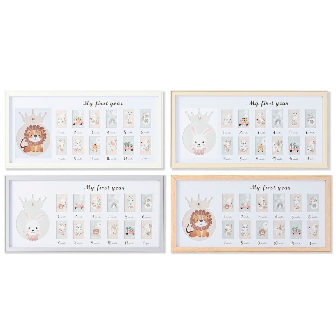 Home Esprit Fotoram Home Esprit Glas Trä Mdf 56,5 X 2 X 27,5 Cm (4 Antal)