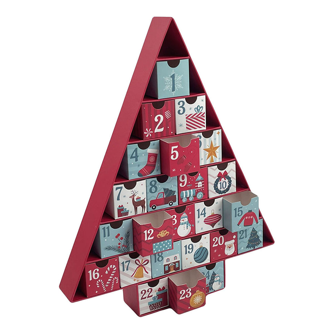 Bigbuy Christmas Adventskalender 32,5 X 5 X 39 Cm Papp Jul Julgran