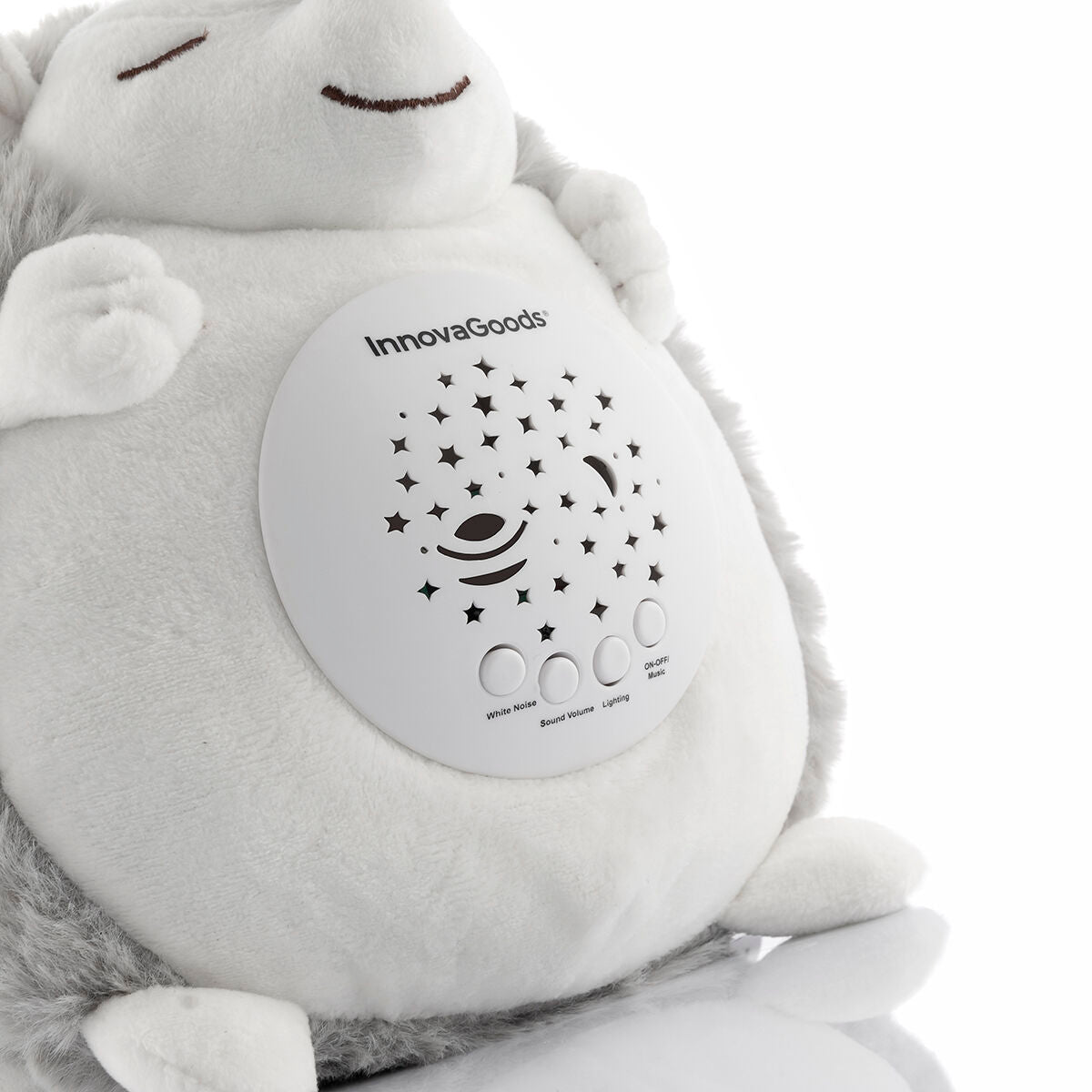 Innovagoods Igelkott-Mjukis Med Vitt Brus Och Nattlampsprojektor Spikey Innovagoods